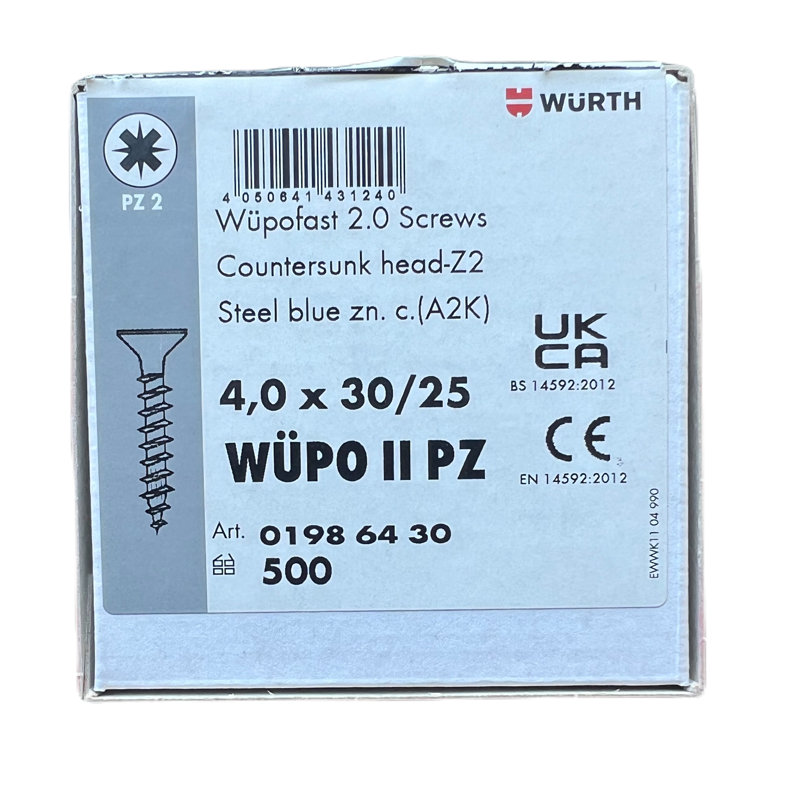 WKRĘT WURTH BIAŁY OCYNK  4,0X30  op.500