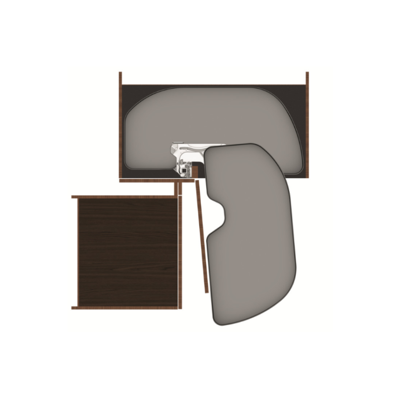 Półka nerka HAFELE TRIGON 450 ANTRACYT LEWA 541.59.446