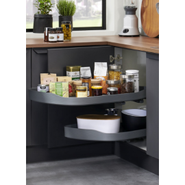 Półka nerka HAFELE TRIGON 450 ANTRACYT LEWA 541.59.446