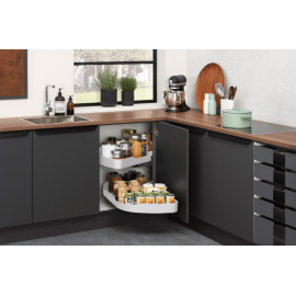 Półka nerka HAFELE TRIGON 450 BIAŁA LEWA 541.59.746