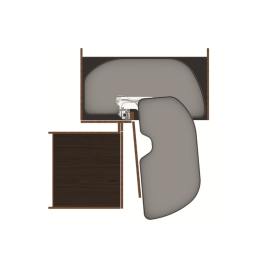 Półka nerka HAFELE TRIGON 500 ANTRACYT LEWA 541.59.451