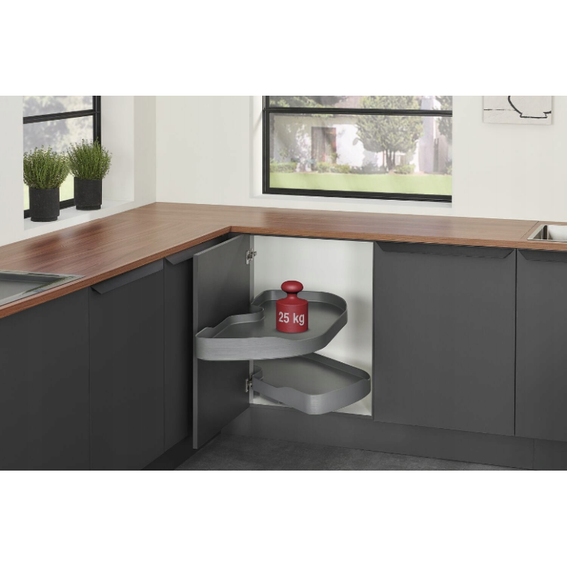 Półka nerka HAFELE TRIGON 500 ANTRACYT LEWA 541.59.451