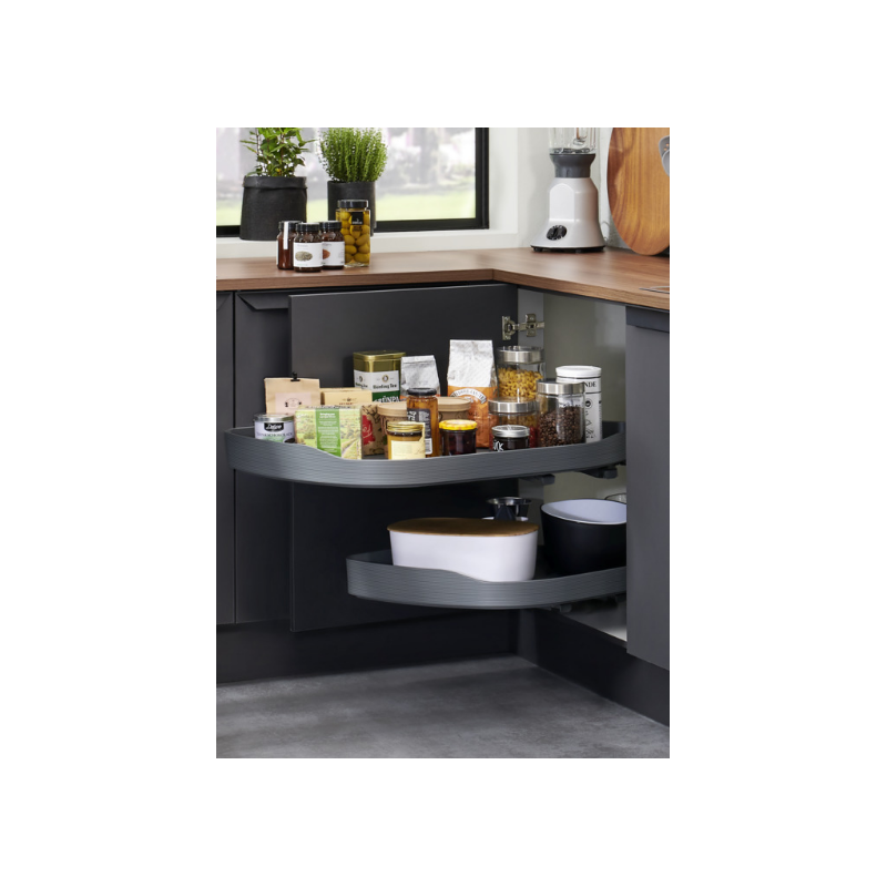 Półka nerka HAFELE TRIGON 600 ANTRACYT PRAWA 541.59.460