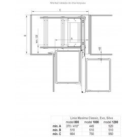 KOSZ MAGIC MAXIMA CLASSIC GRAFIT   800 PRAWY