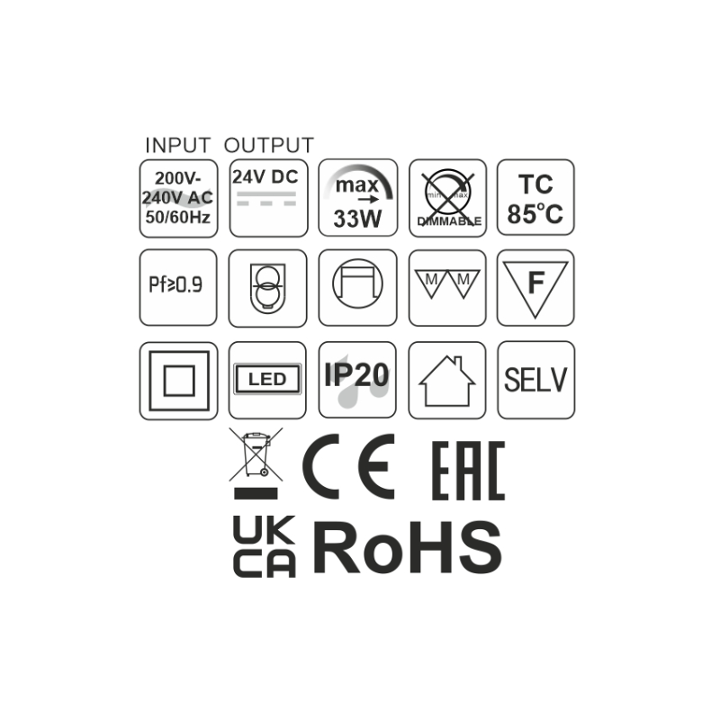 ZASILACZ LED DO PASKÓW   24V    33W   STANDARD PLUS  DL