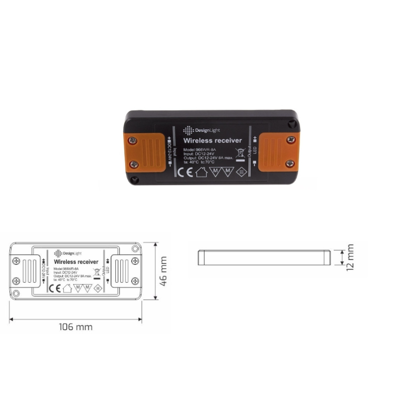 LED Sterownik RF uniwersalny czarny do DELI2, OLI, TEO