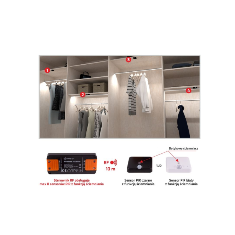 WYŁĄCZNIK DELI 2 sensor PIR z funkcją ściemniania biały