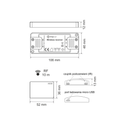 WYŁĄCZNIK SENSOROWY  TEO sensor z funkcją ściemniania czarny