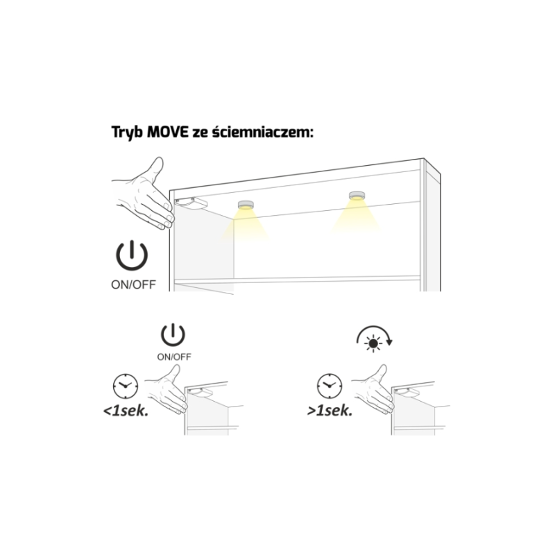 WYŁĄCZNIK SENSOROWY  TEO sensor z funkcją ściemniania czarny