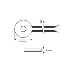 WYŁĄCZNIK DOTYKOWY PODBLATOWY 12-24V DC/5A do płyty max 38mm biały, przewód 2m