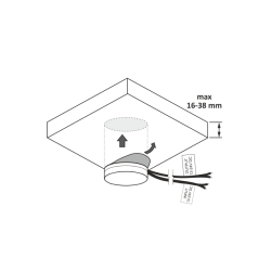 WYŁĄCZNIK DOTYKOWY PODBLATOWY 12-24V DC/5A do płyty max 38mm biały, przewód 2m