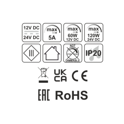WYŁĄCZNIK DOTYKOWY PODBLATOWY 12-24V DC/5A do płyty max 38mm biały, przewód 2m
