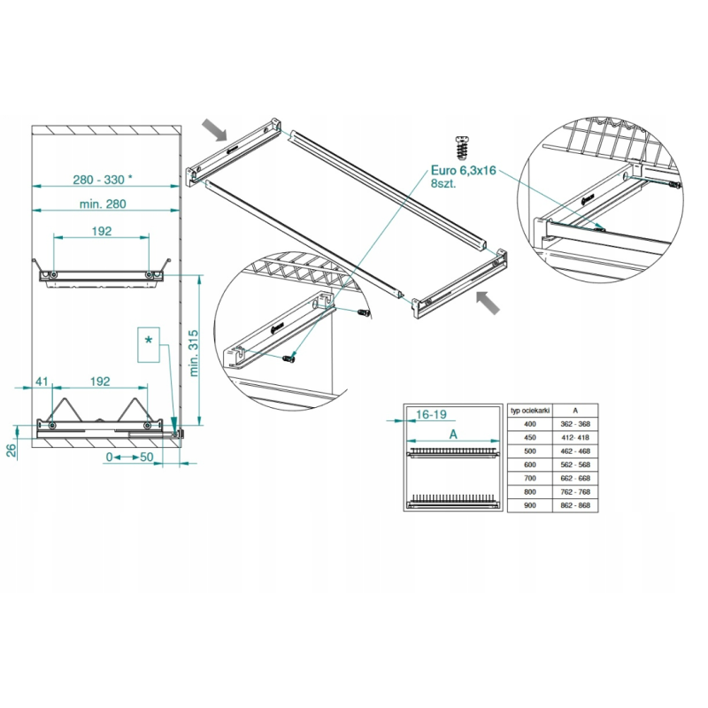 OCIEKARKA DO NACZ 90 VARIANT III  CZARNY MAT