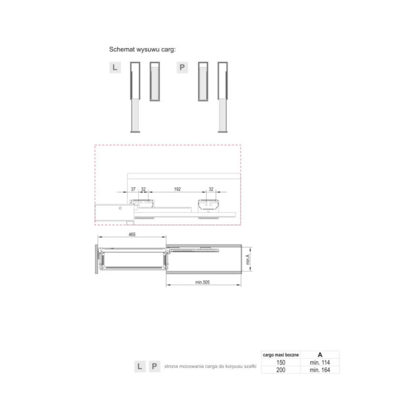 CARGO MAXIMA CLASSIC MAXI  15  V BOCZNE LEWE z prowad.    chrom