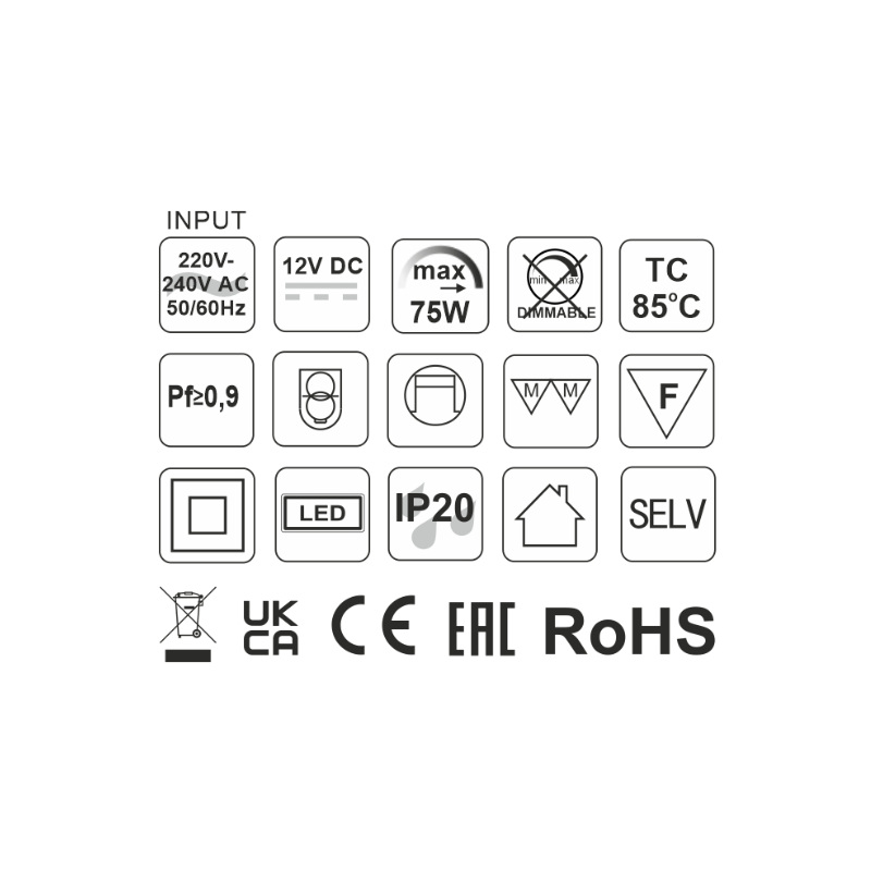 ZASILACZ LED BASIC  75W bez przewodów