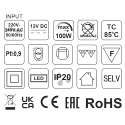 ZASILACZ LED BASIC 100W bez przewodów