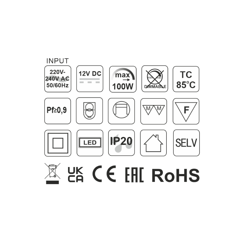 ZASILACZ LED BASIC 100W bez przewodów