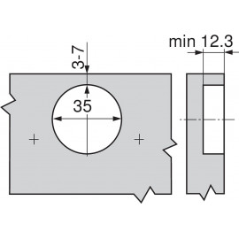 Zawias Blum clip top blumotion 95' 71B9750 do drzwi profilowanych, wpuszczanych ONYX