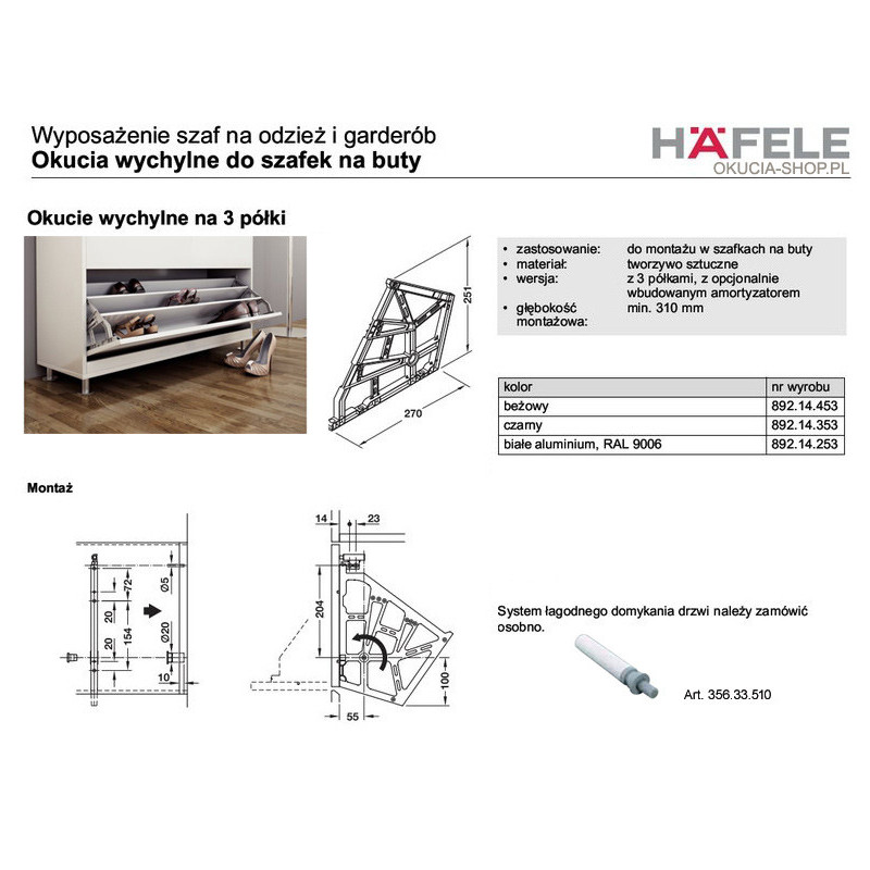 PÓŁKA NA BUTY 3-CZ    CZARNA 892.14.353