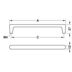 X UCHWYT HAFELE ZNAL CZARNY 108x27 106.69.130