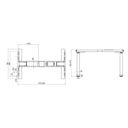 STELAŻ BIURKA FUTURO II 625-1285  CZARNE