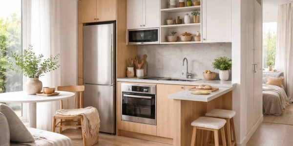 Mikrokuchnie i kawalerki – jak optymalizować przestrzeń na kilku metrach, bez życia na kartonach