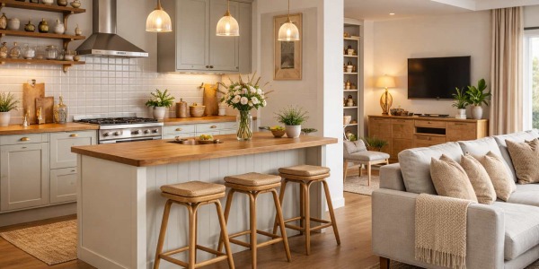 Kuchnia otwarta na salon – materiały i akcesoria, które łączą dwie strefy