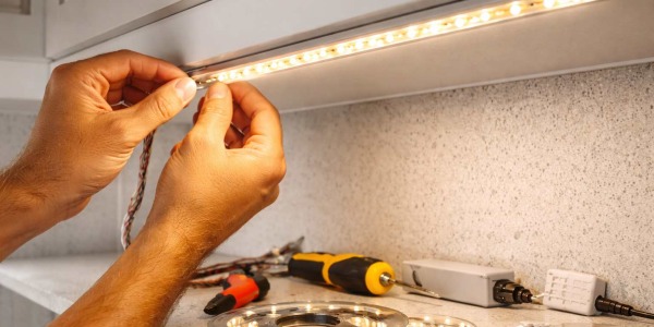 Montaż taśmy LED pod szafkami – krok po kroku dla początkujących